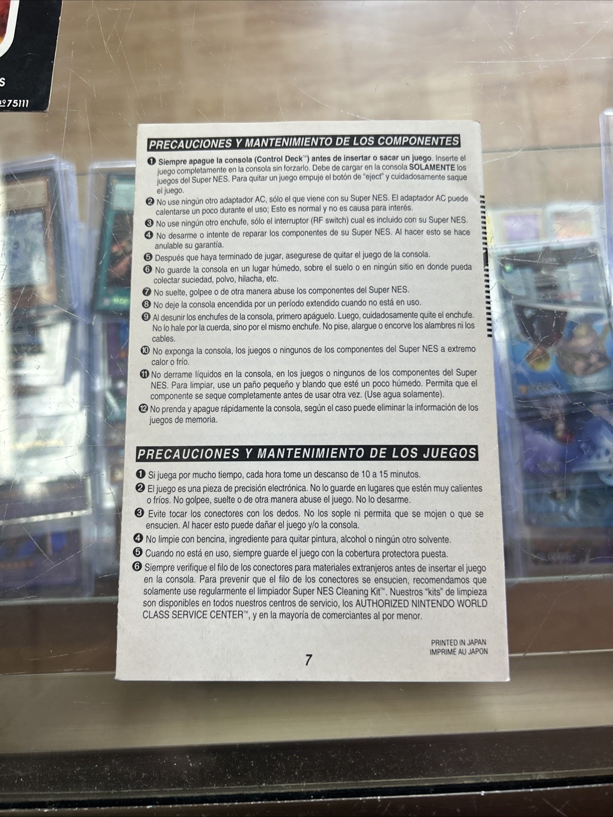 Super Nintendo Precaution SNS-USA-4 INSERT ONLY Authentic Nintendo