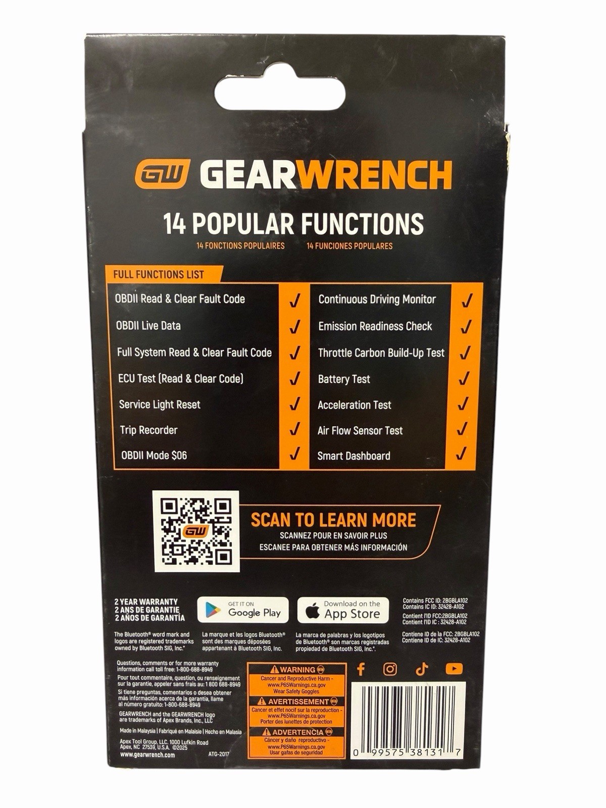 Gearwrench Everyday Vehicle Diagnostic Tool 2 Pack NEW NIB Bluetooth GWSCAN2PK