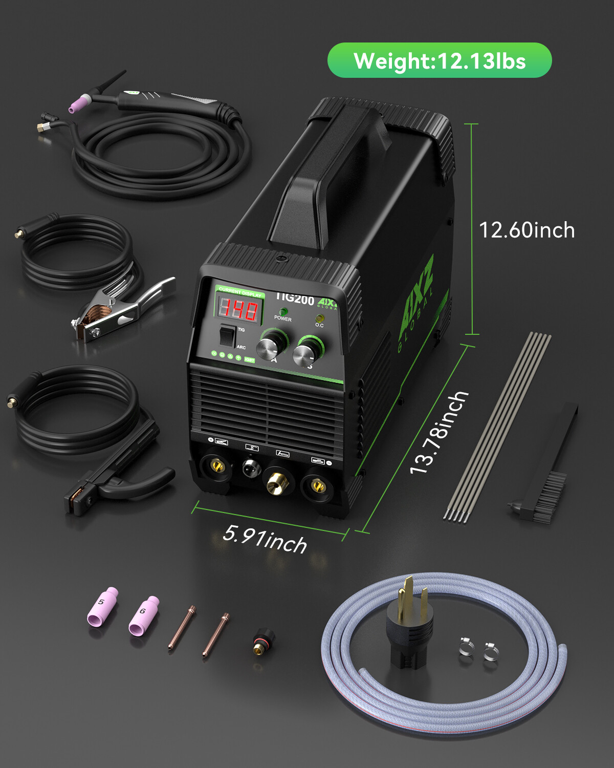 High Frequency 2 in 1 Stick TIG Welder Machine110V 220V with Post Gas Function