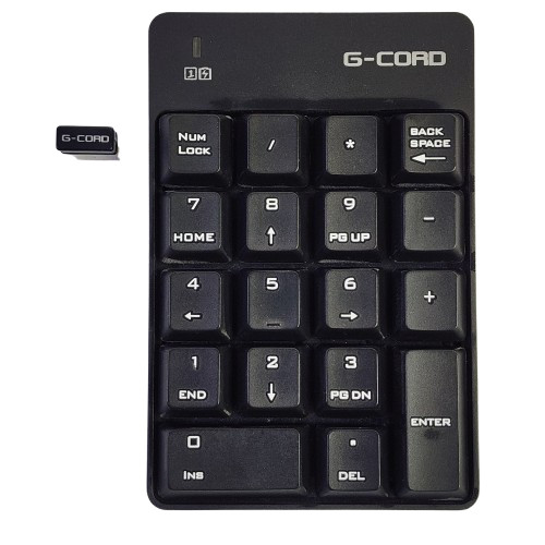 G-cord Wireless Number Pad - 2.4G Numeric Keypad Silent 19 Keys USB Keypads