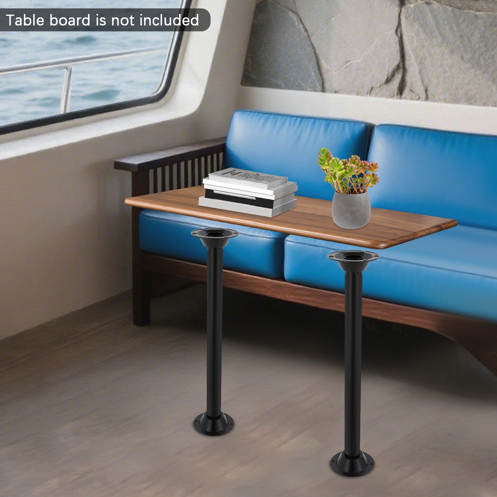 2* Compact RV Table Leg Table Leg W/ Pre-drilled Mounting Base Camper Table Leg