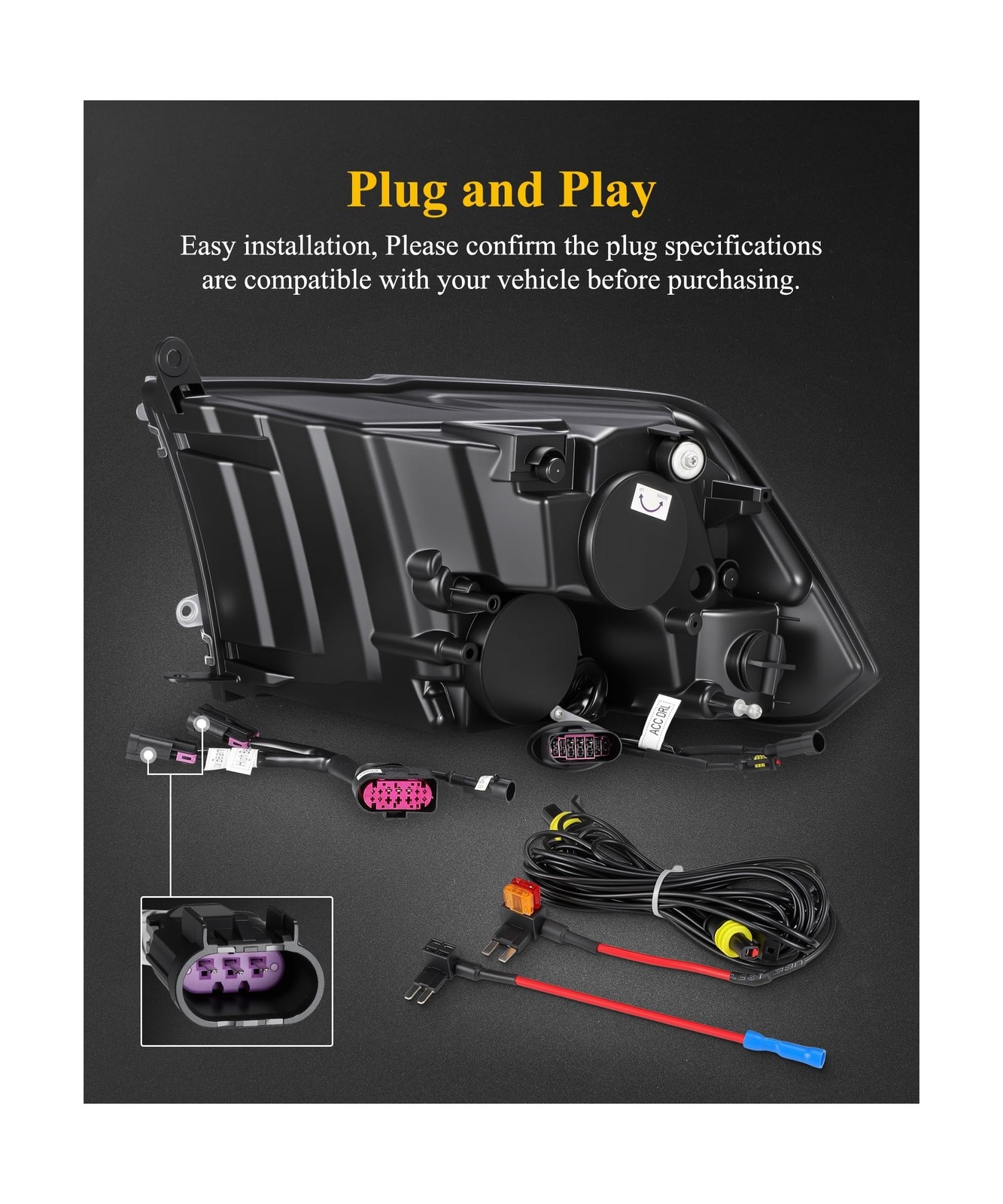 Partsam Full LED Headlights Assembly Compatible with 2009-2018 Ram 1500 2500 ...