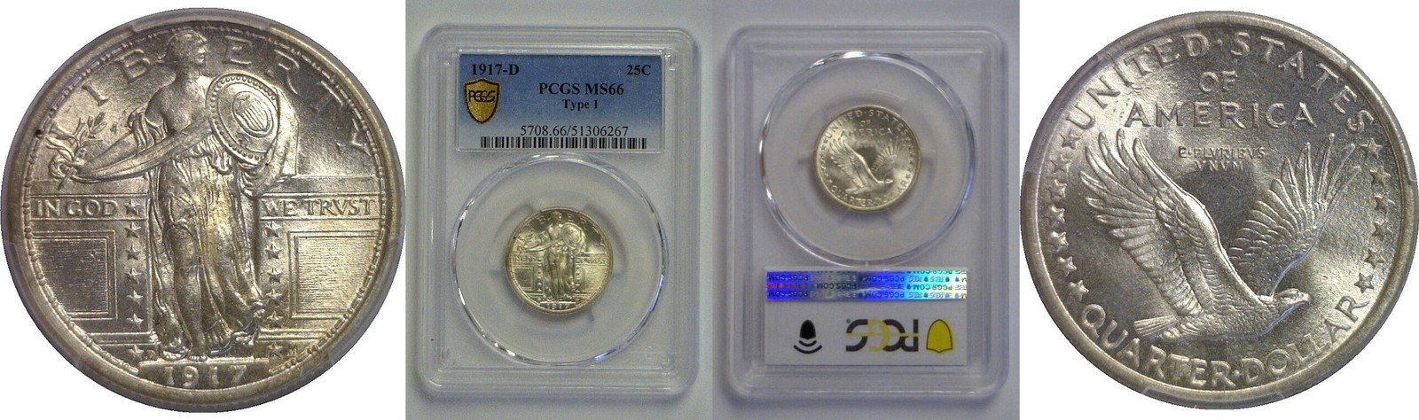 1917-D T-1  Standing Liberty Quarter   PCGS MS-66