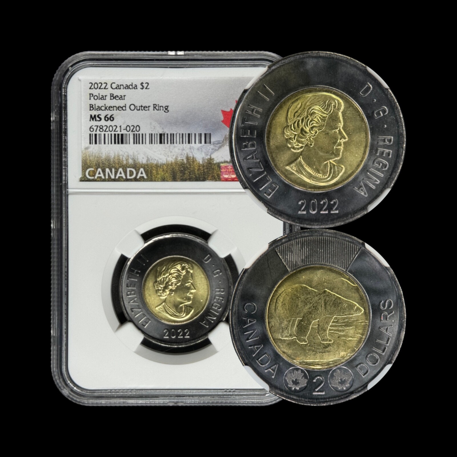 CANADA. 2022, 2 Dollars, Black Nickel - NGC MS66 - Death of Queen Elizabeth II .