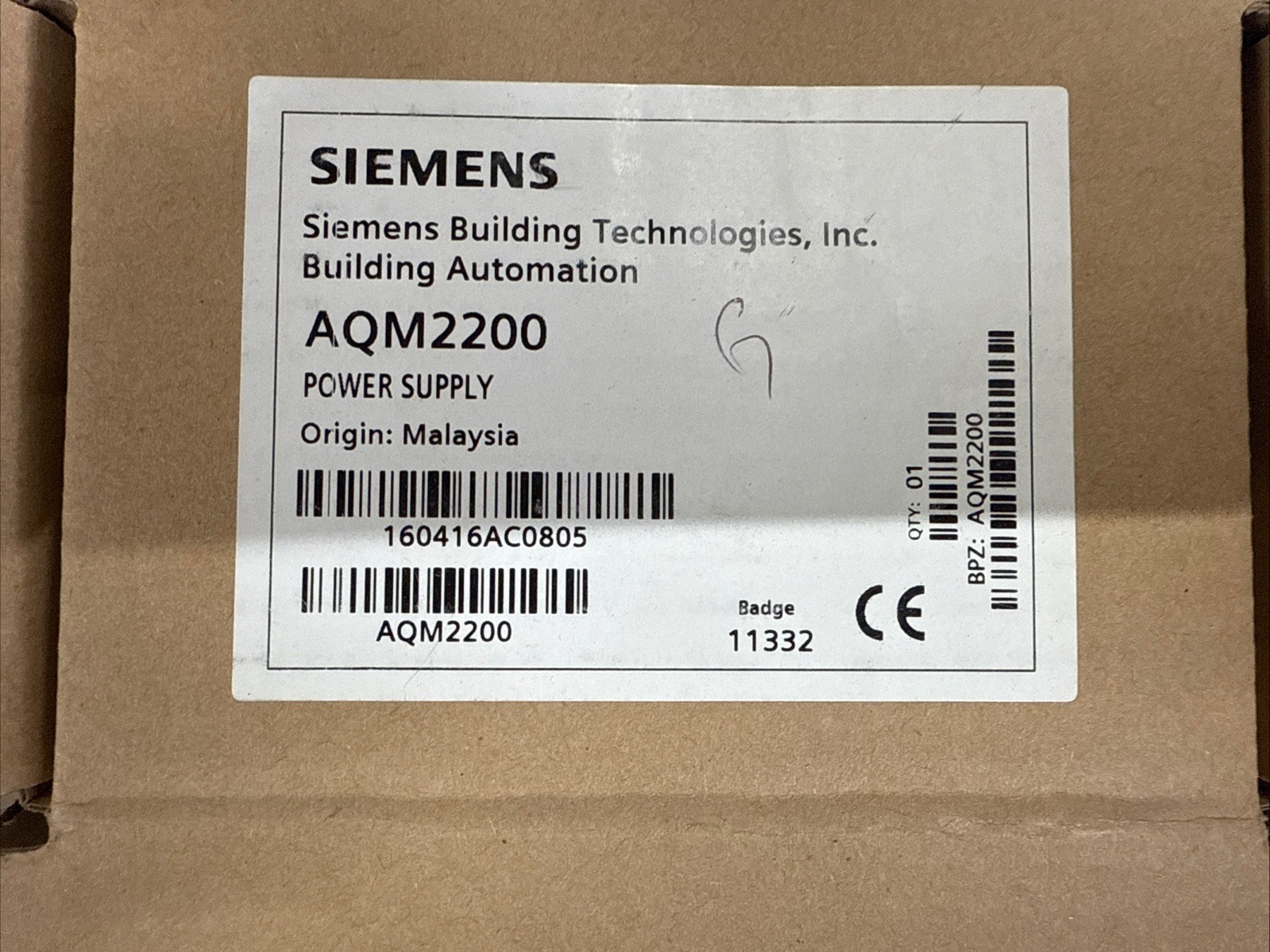 SIEMENS AQM2200 POWER SUPPLY
