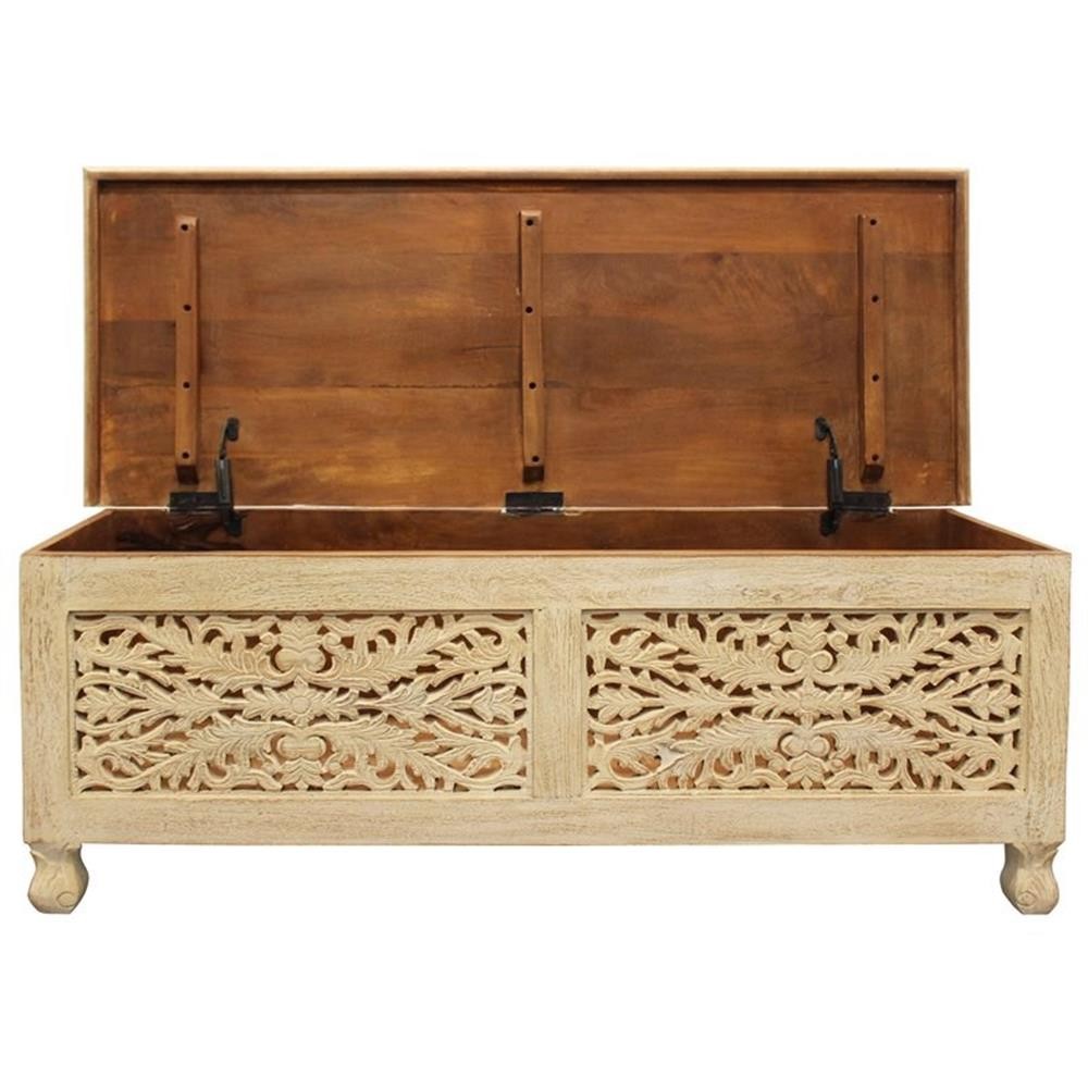 Carter Solid Wood Storage Chest in Ivory