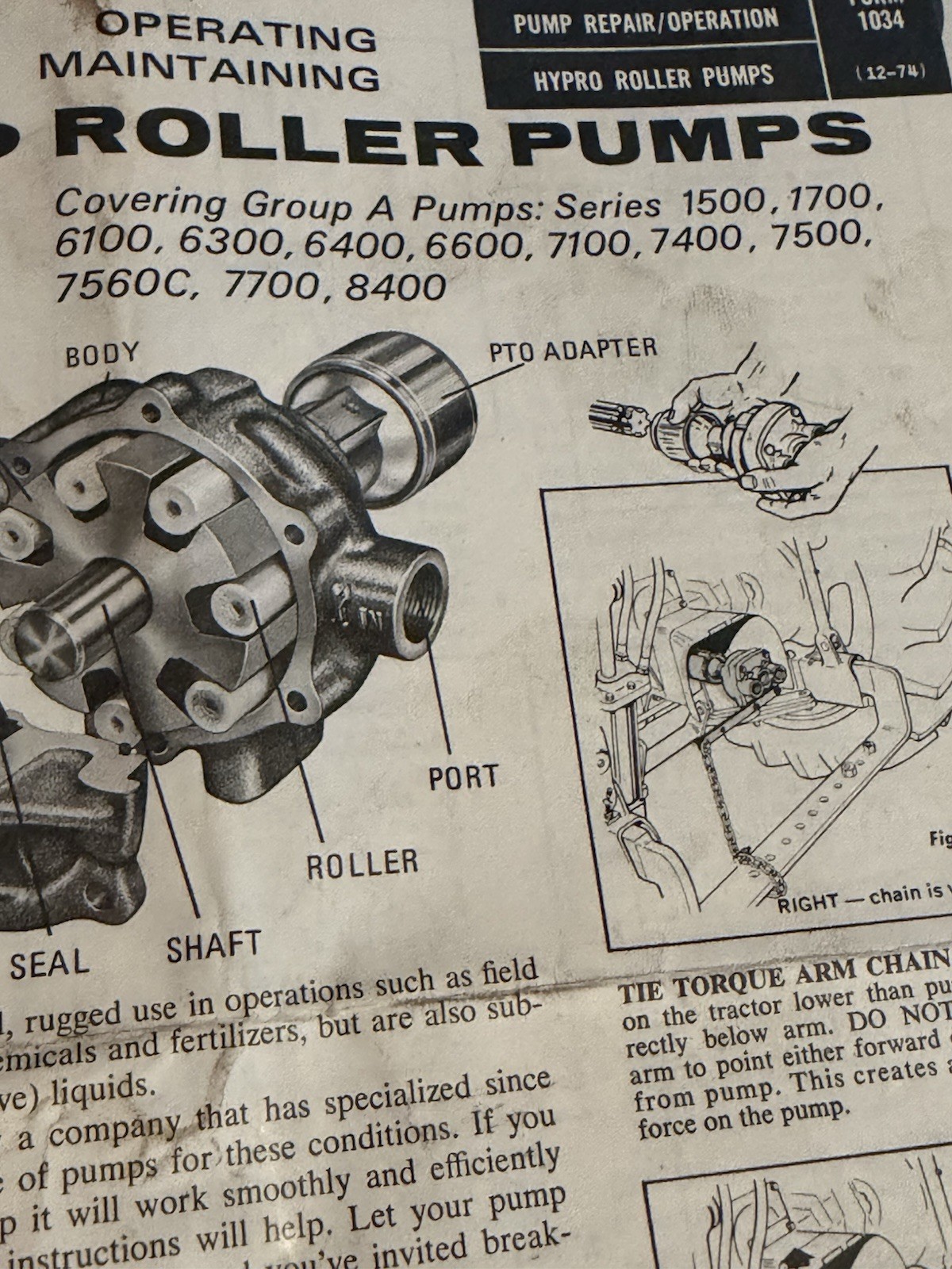 Hydro Roller Pumps Operating Maintenance Group A Pumps Manual