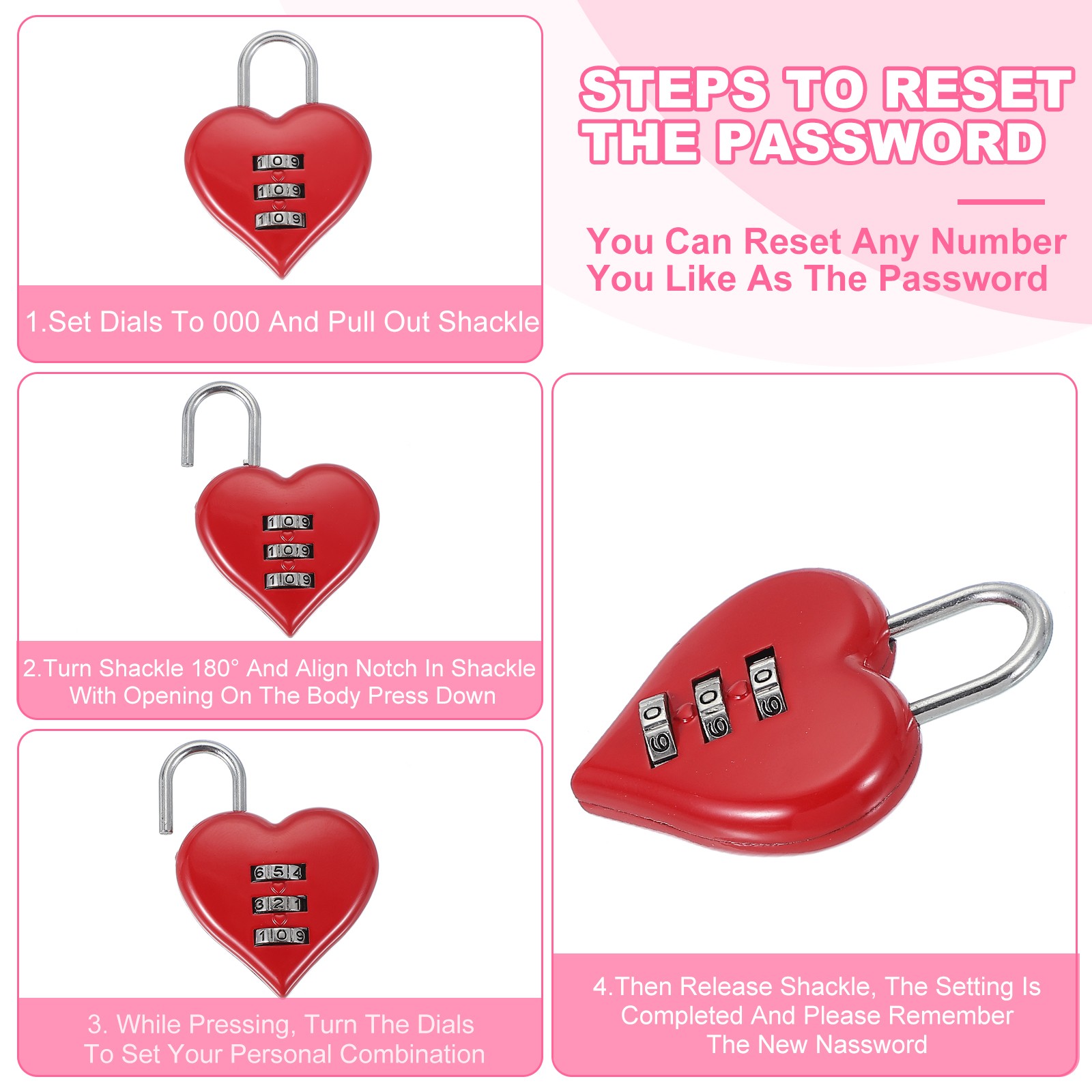 2 Heart Combination For Love Locker Lock Code Blue