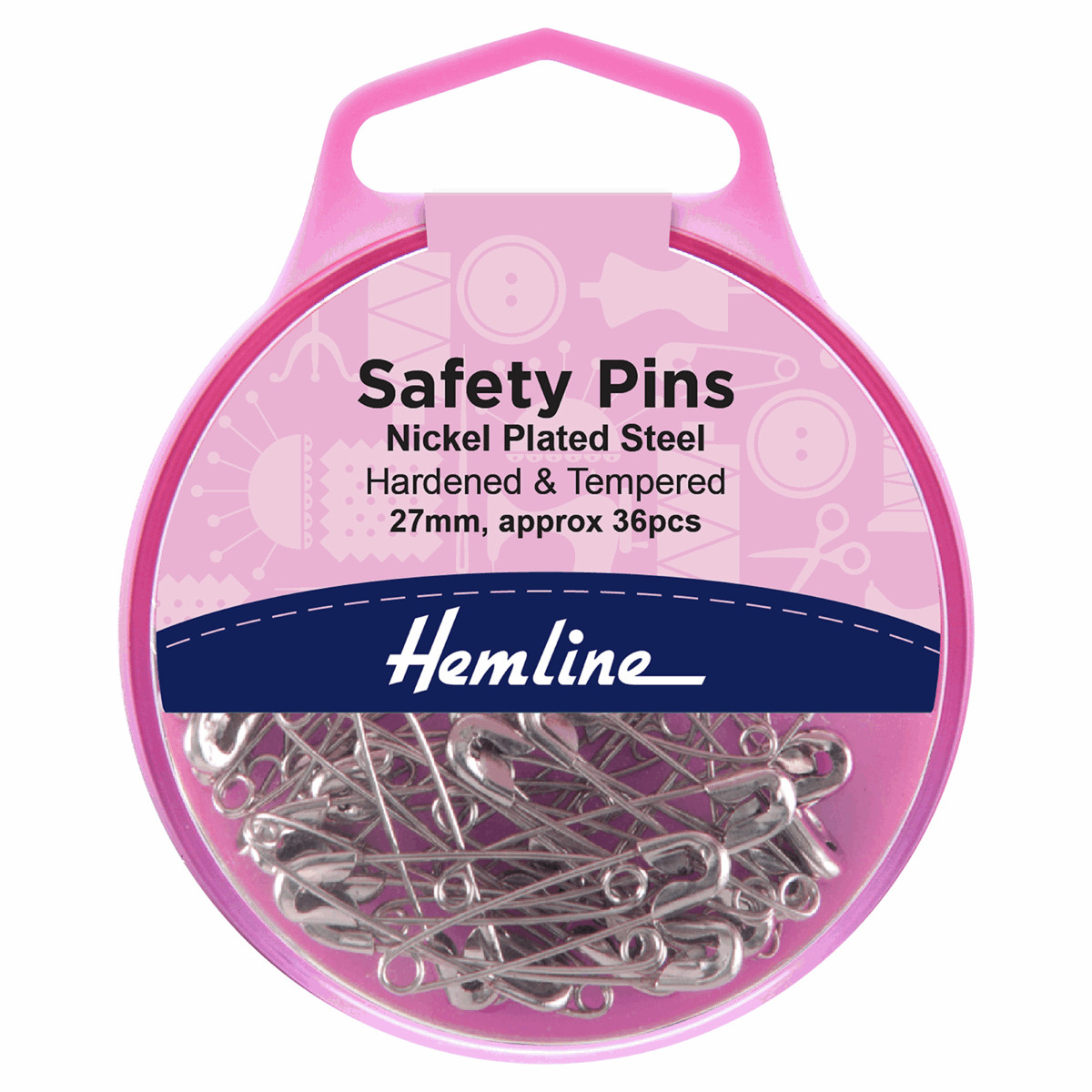 Hemline Nickel Hardened & Tempered Safety Pins - All Sizes and Pack Quantities!