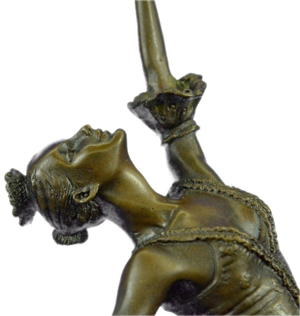Art Nouveau Original Milo Prima Ballerina Bronze Sculpture Marble Base Statue