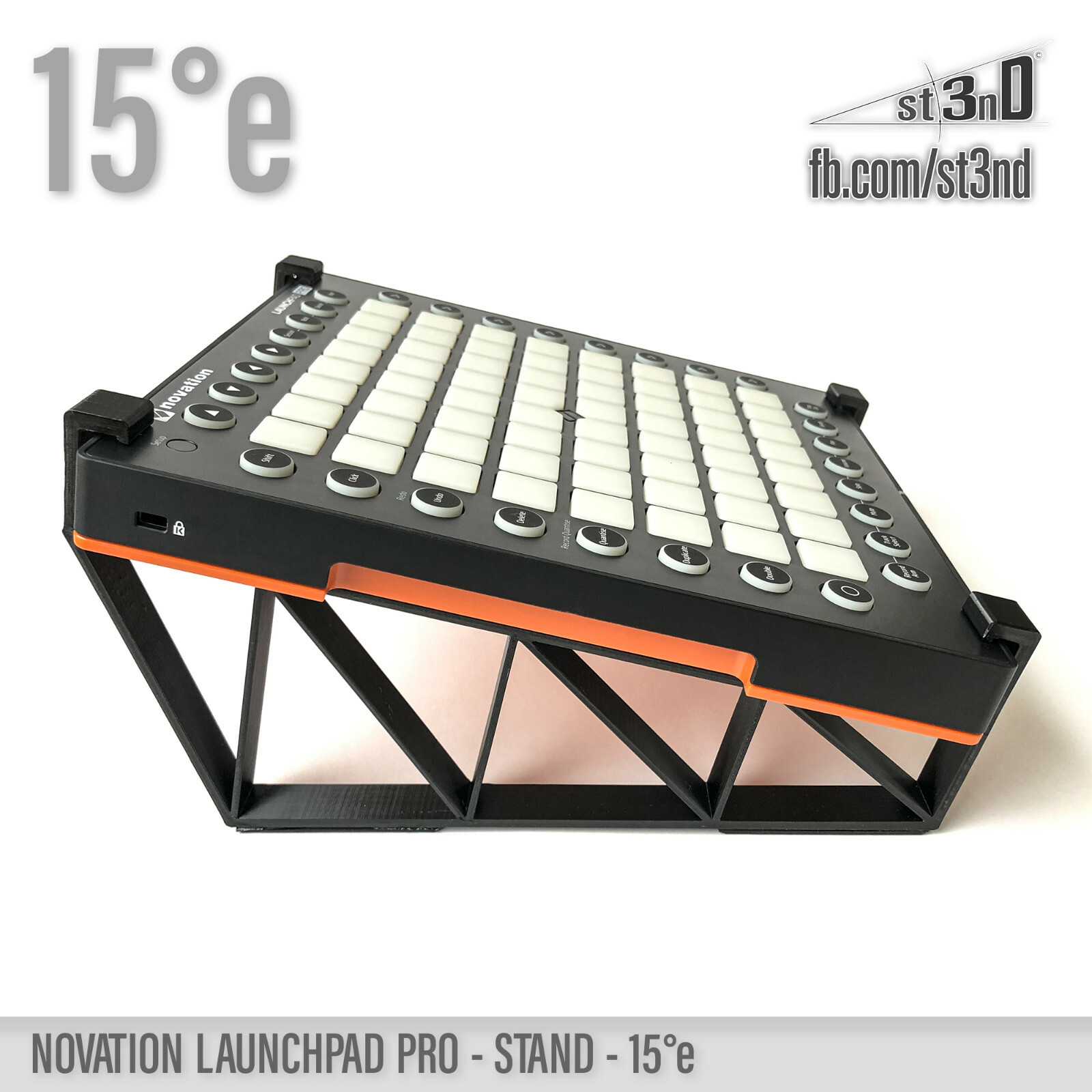 NOVATION LAUNCHPAD PRO - elevated desktop STAND with 15 degrees tilt, 3D printed
