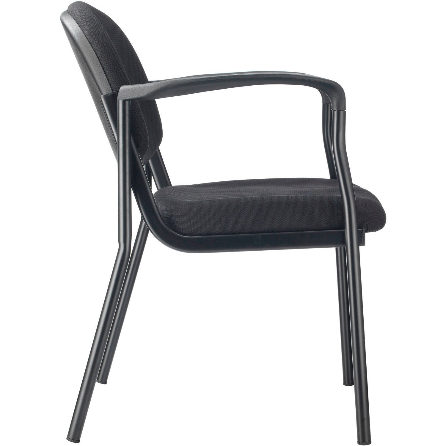Contoured Chair With Arms Fabric Upholstery Black