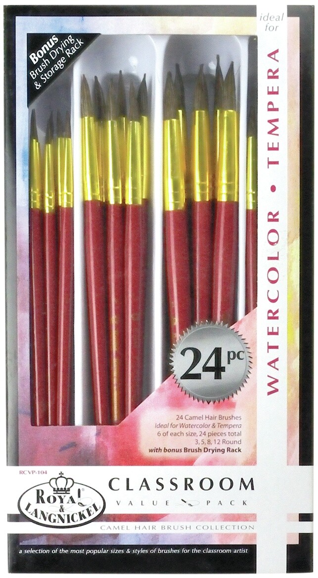 Royal & Langnickel(R) Classroom Value Packs(TM) 24/Pkg-Camel Hair Box Set
