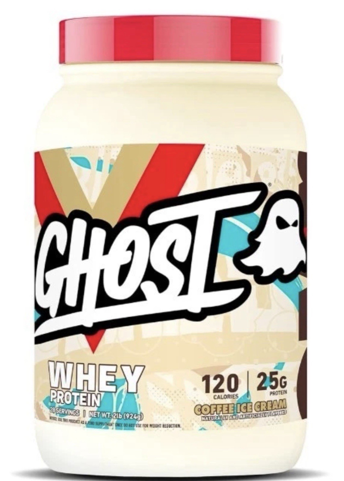 Ghost 100% Whey Protein Powder 2LB Coffee Ice Cream Keto Brand New SHIPS FREE!