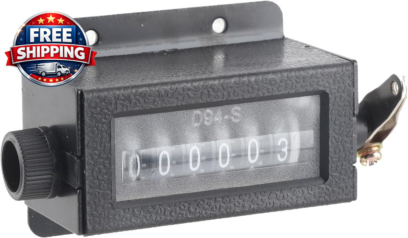 Resettable 6-Digit Digital Tally Counter - Mechanical Pulli Design