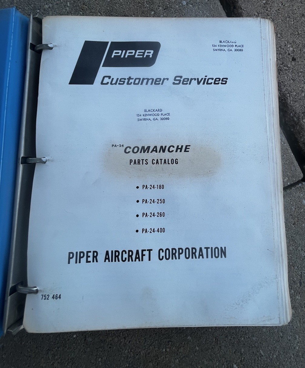 Piper Comanche PA-24 Parts Catalog Manual 752 464 Original