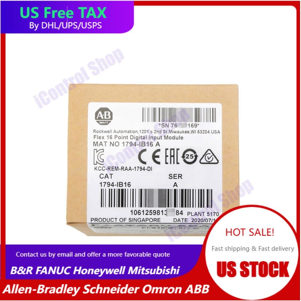 New Factory Sealed Allen-Bradley 1794-IB16 Flex I/O Input Module US Free Tax