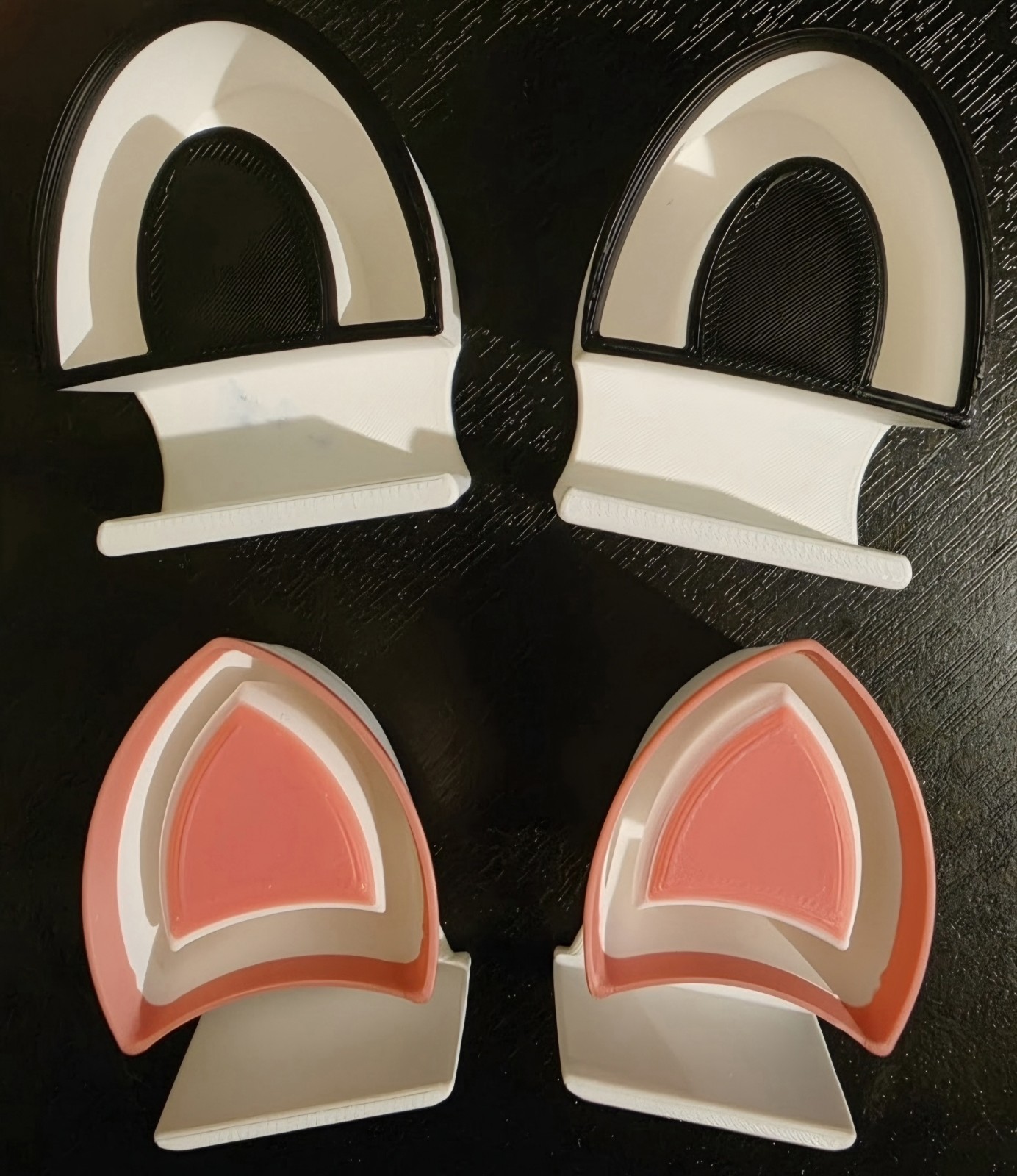 Headphones/Headset Cat and Panda Ears (3D Printed Pair)