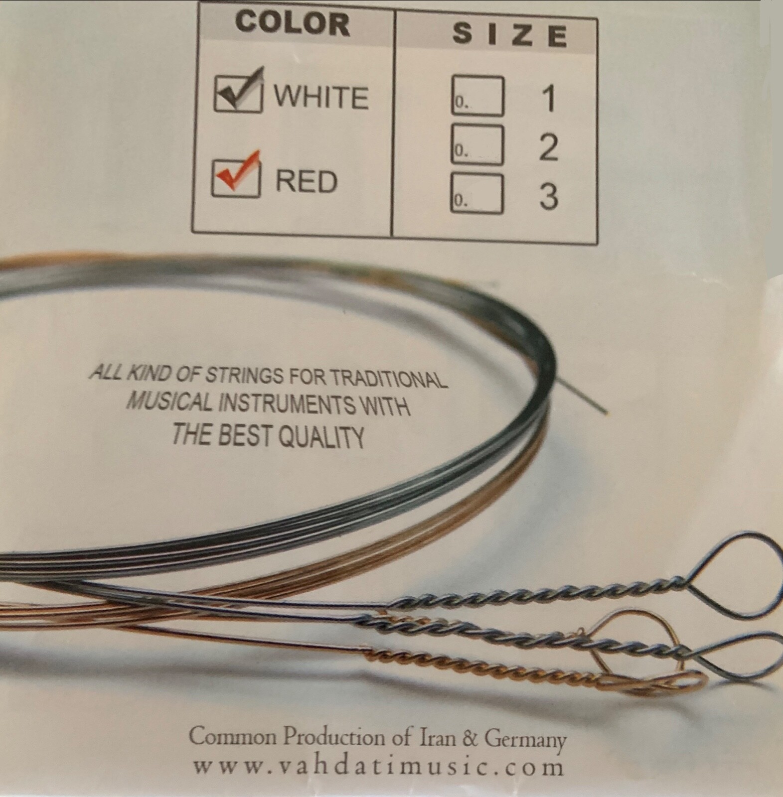 String Setar Vahdati, Sehta string, سیم سه تار وحدتی, setar string, wire setar,