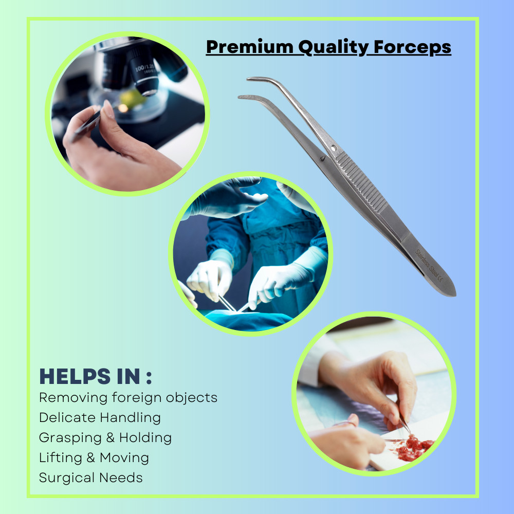 3 Pcs RIGHT ANGLED IRIS EYE DRESSING SERRATED FORCEPS 4" SURGICAL INSTRUMENTS CE