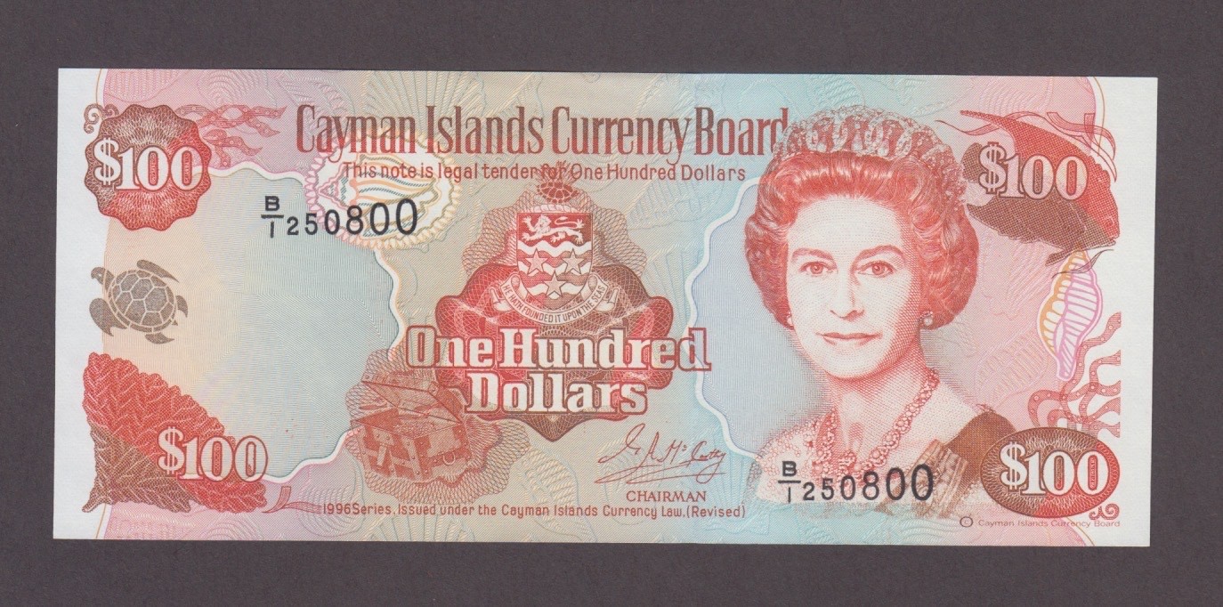 CAYMAN ISLAND P.20-0800  100 DOLLARS 1996 PFX B/1 QE II  AU  WE COMBINE  2604