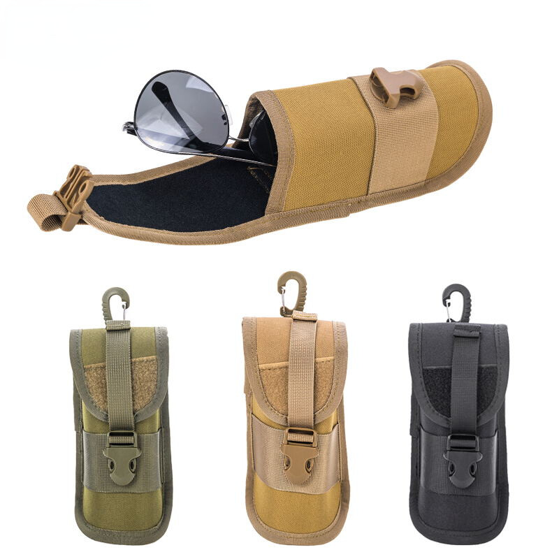 Tactic Molle Sunglasses Holder Glasses Pouch EDC Waist Pack Eyeglasses Case Bag