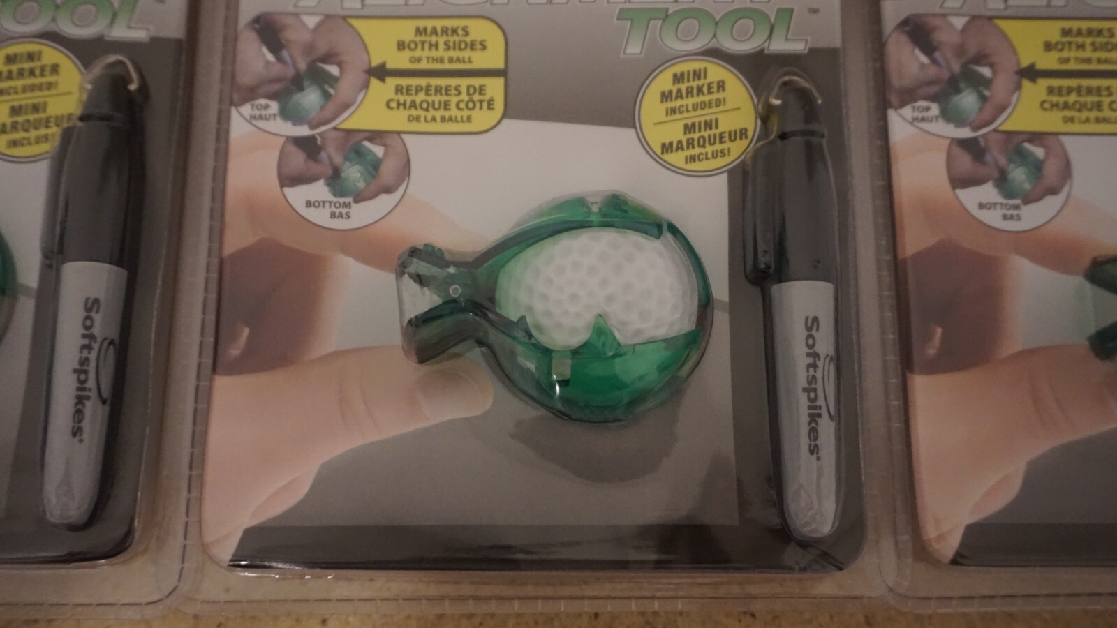 (3 Set) Softspikes Golf Ball Alignment Tool with Mini Sharpie Included