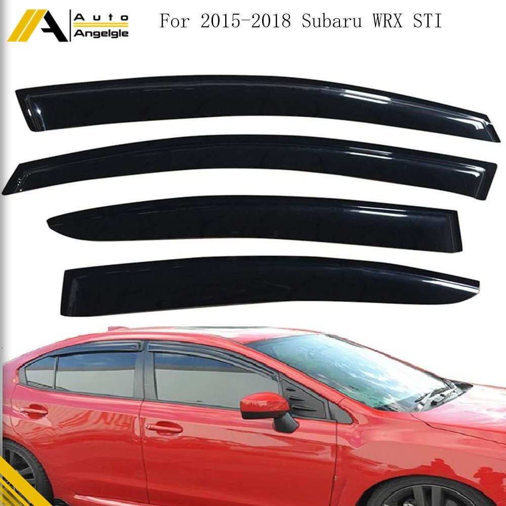 Window Visor Shade Rain Deflector For 2015 2016-2018 Subaru WRX STI Sedan Smoke