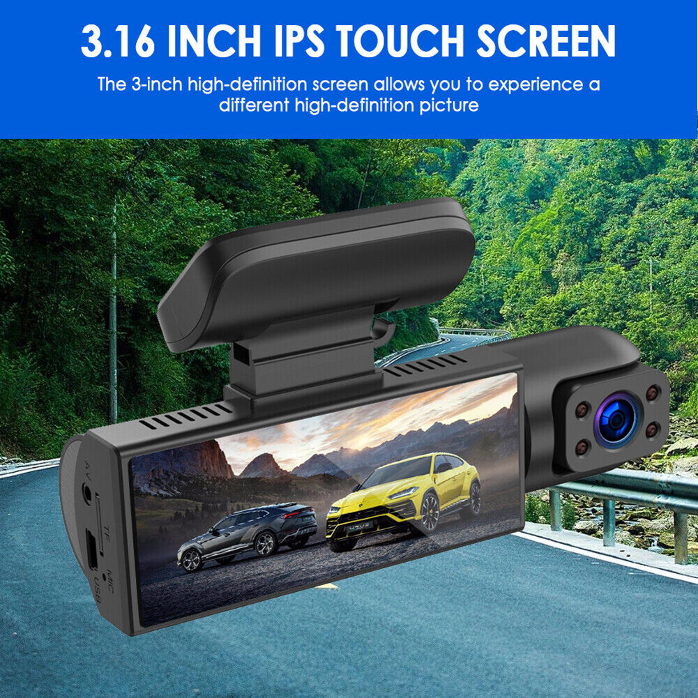 Dual Lens Car Dash Cam DVR Driving Recorder Front Inside Camera 1440P G-sensor