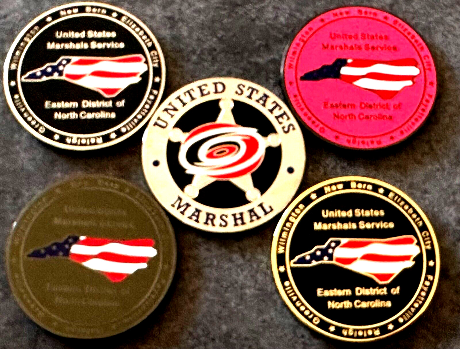 US Marshals Service EDofNC “Hurricanes” SET OF FOUR  challenge coins