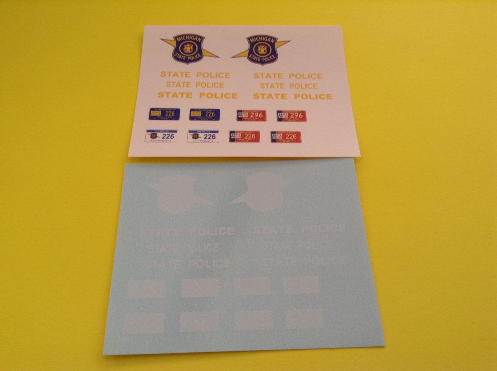 MICHIGAN STATE POLICE - 1/24 - 1/25th Scale Waterslide Police Decals