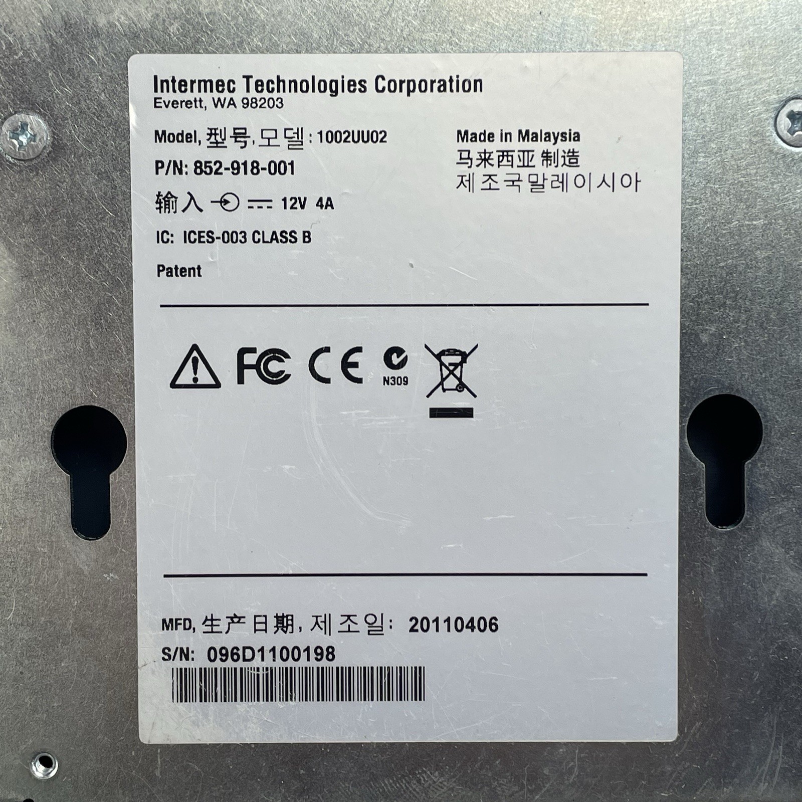 Intermec 1002UU02 Multidock Untested No Power Cord