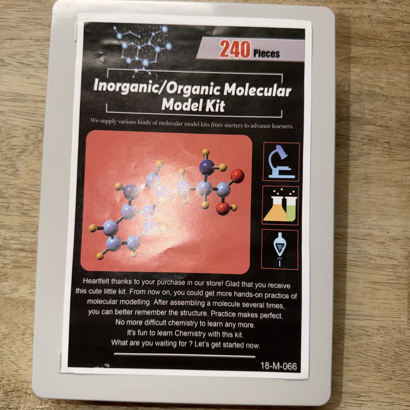Inorganic /Organic Chemistry Molecular Model Kit 240 pieces (Open Box) Complete