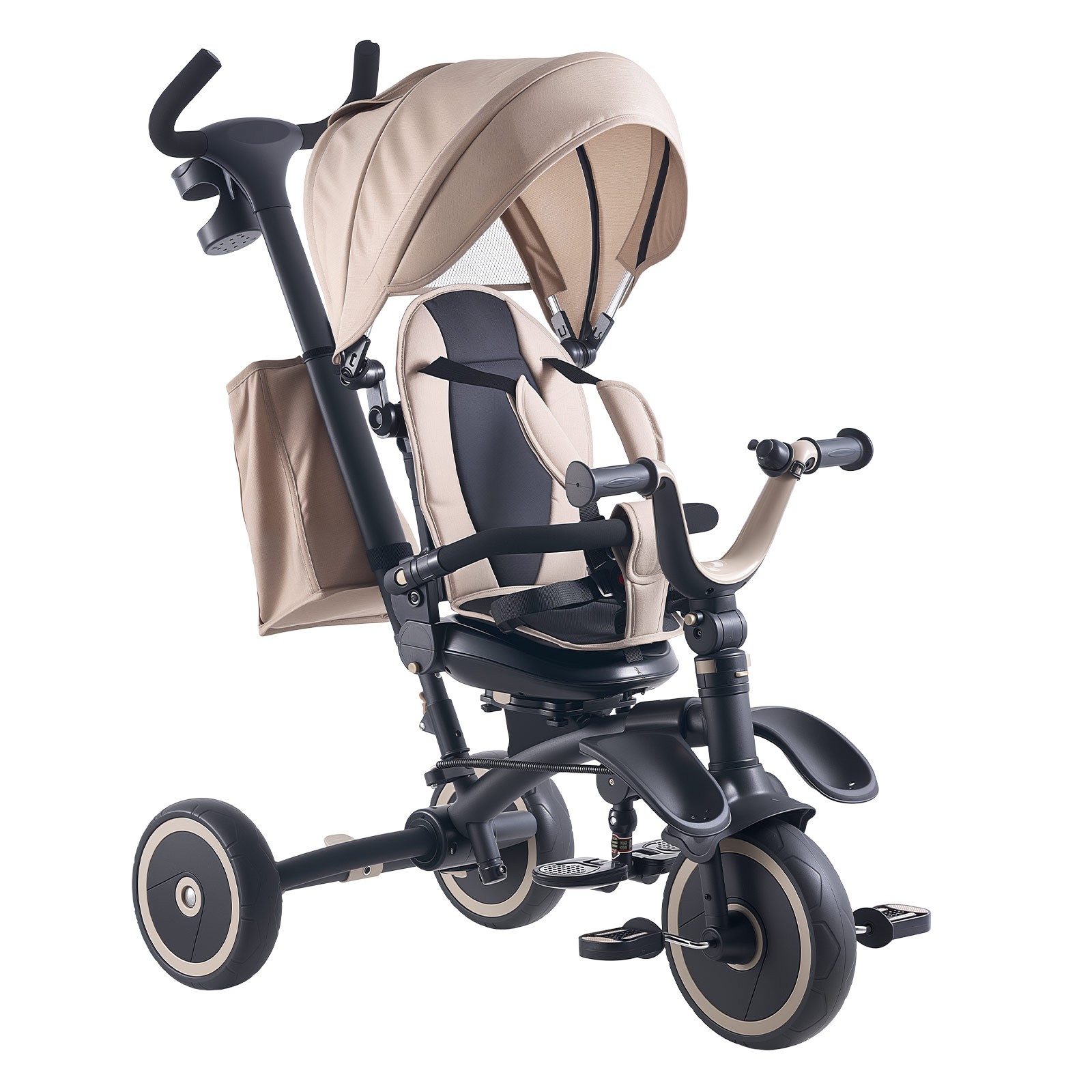 Uimoso 7-in-1 Toddler Tricycle with Push Handle Kids Push Trike for Ages 1.5-5