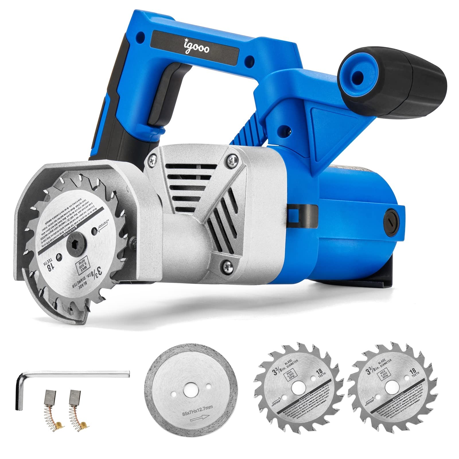 igooo Toe Kick Saw EKS85, 3-3/8 in. Blades, 2 Alloy Blade for Woods, Kit