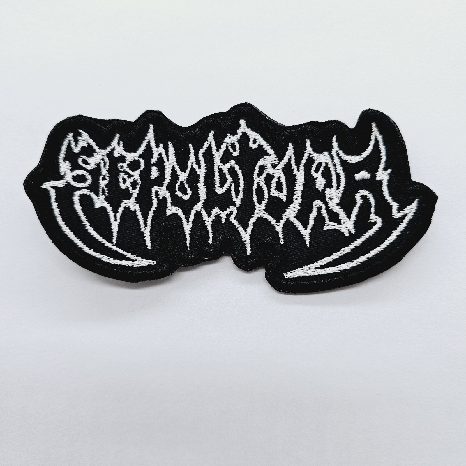 Sepultura  White   Logo Shaped EMBROIDERED PATCH