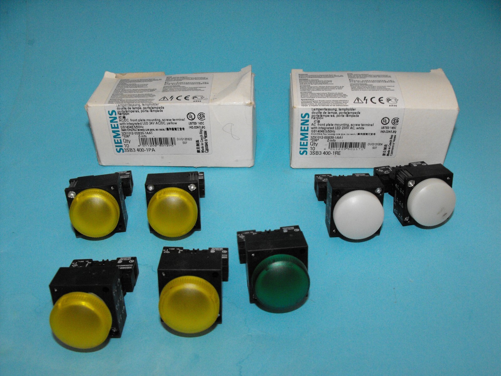 SIEMENS 3SB3 244-6AA30+3SB3252-6BA60+3SB3252-6BA40.INDICATOR LIGHT(LOT7PCS).NEW