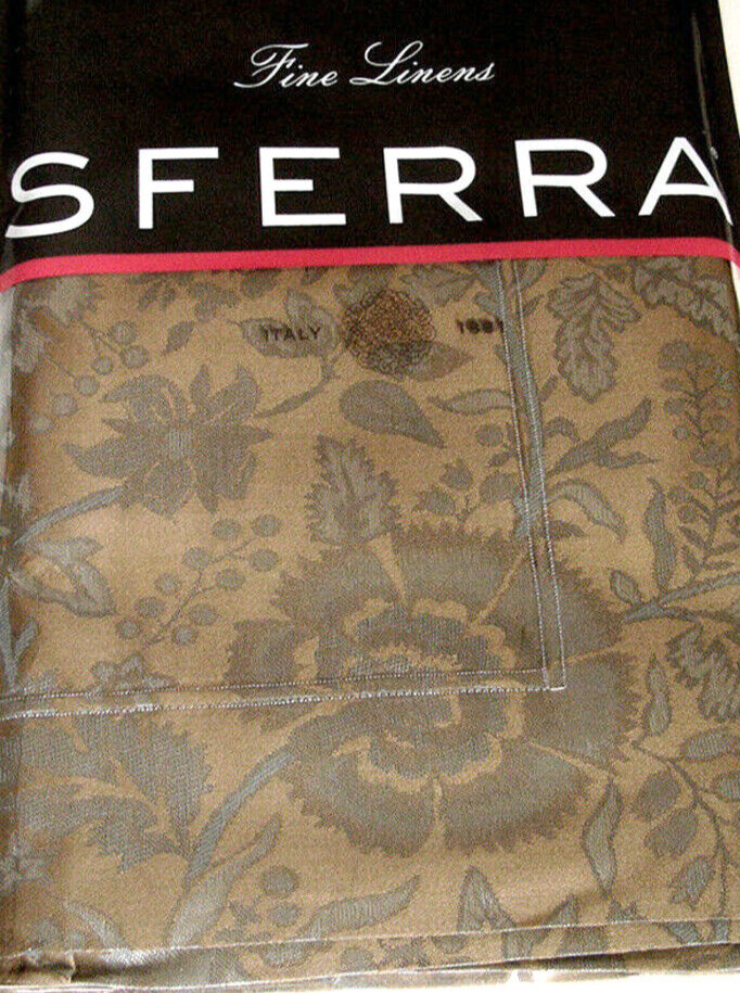 Sferra Shaw Sham Boudoir Chestnut 630 TC Egyptian Cotton Sateen Floral Italy New