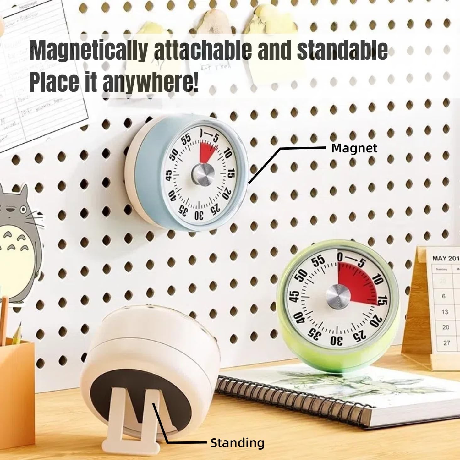 Kitchen Timer,Visual Timer,100% Mechanical Desk Timer,No Batteries Required,M...