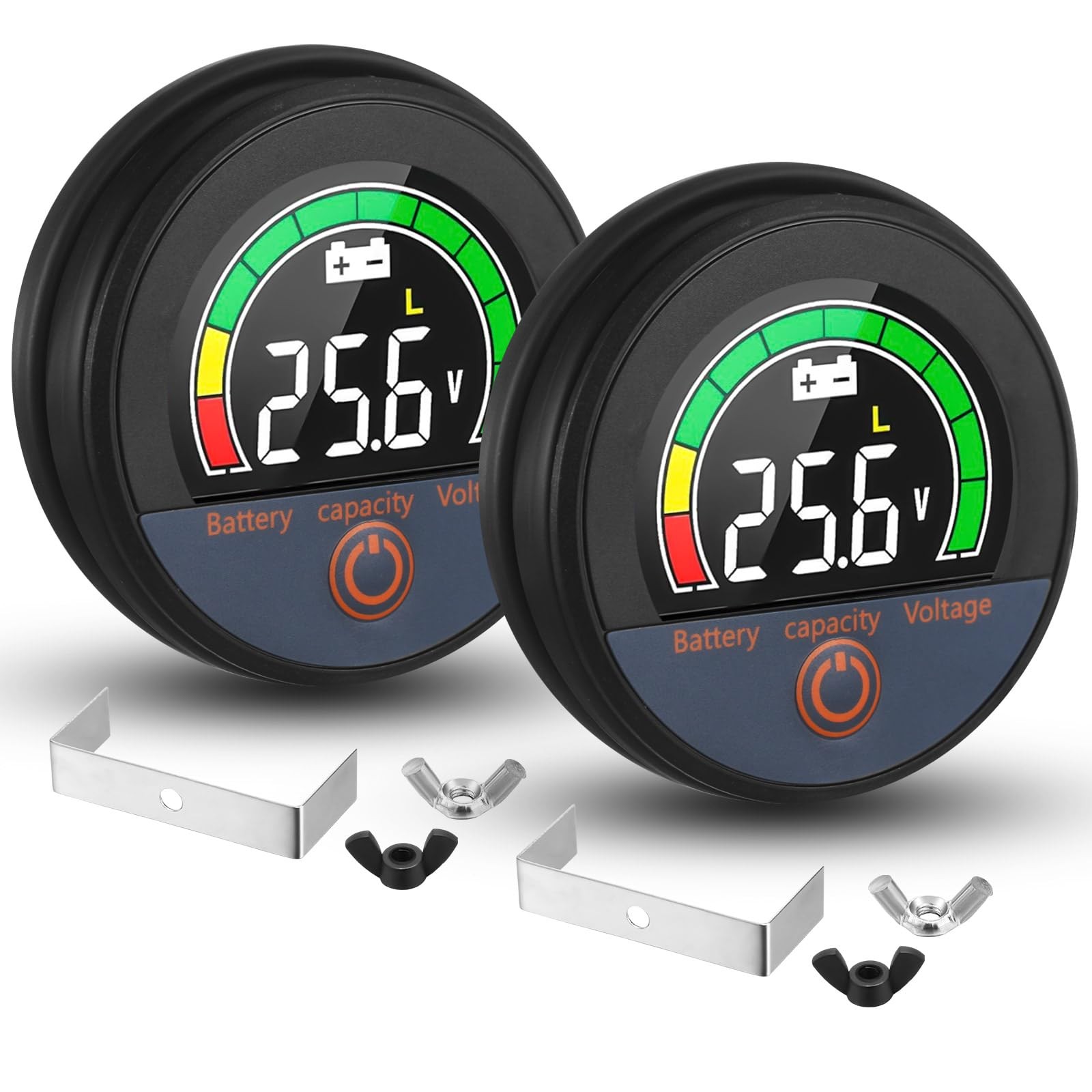Relaxweex 2 Set 12V 24V 48V 60V 84V Battery Monitor with Alarm LCD black