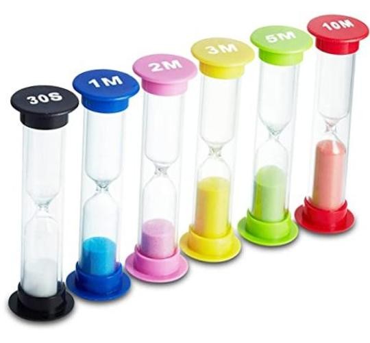 Sand Timer 6 Colors Hourglass Sandglass Sand Clock Timer 30sec / 1min / 2mins
