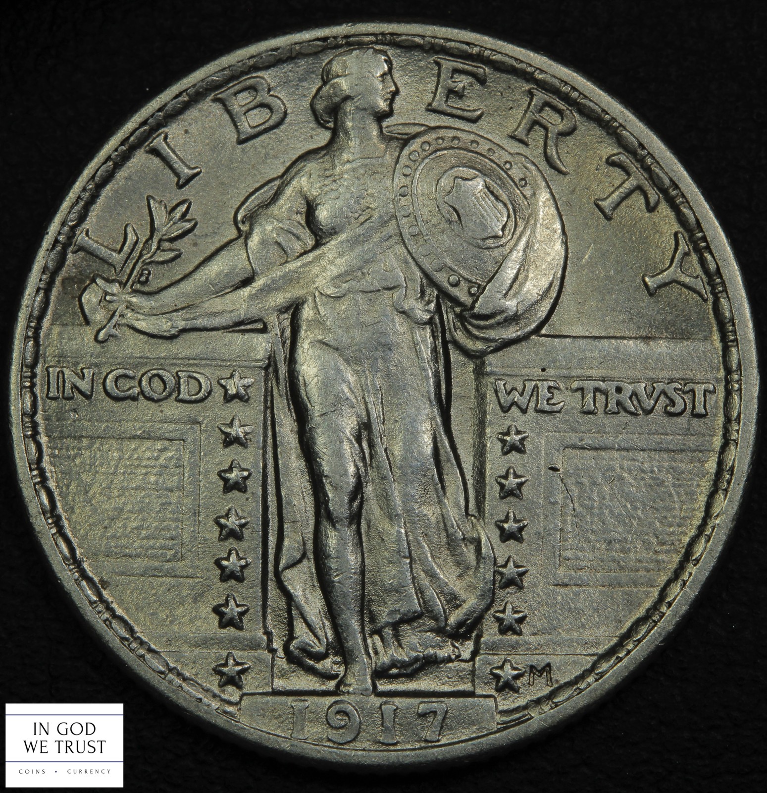 1917 Type 2 Standing Liberty Silver Quarter 25C