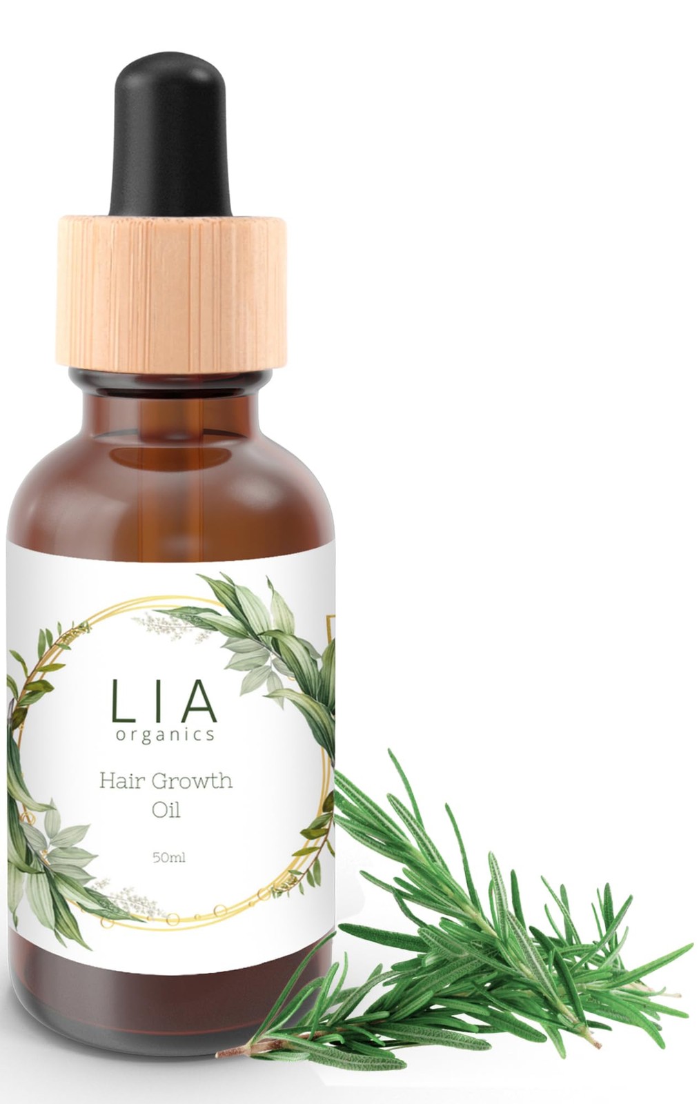 Lia Organics Hair Growth Oil - Vegan, Cruelty-Free Rosemary & Castor Oil