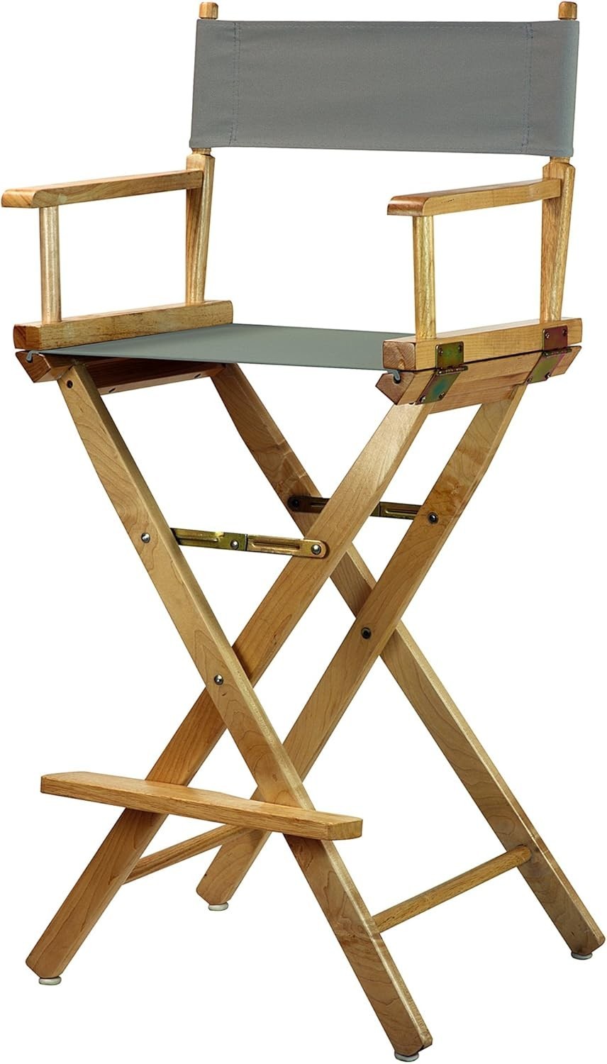 30" Director's Chair Natural Frame-with Grey Canvas Bar Height