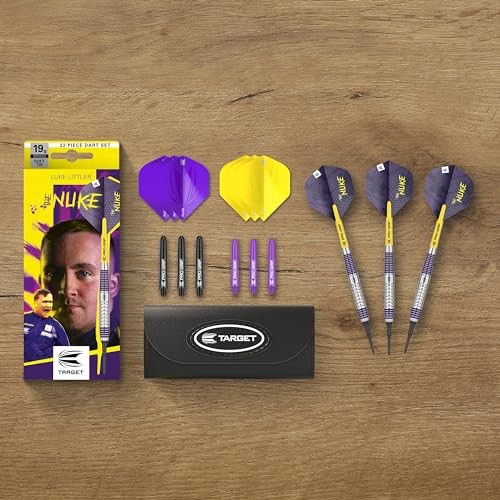 Luke Littler Brass Soft Tip Darts Set – 19G Pixel Tip Dart, The Nuke Player