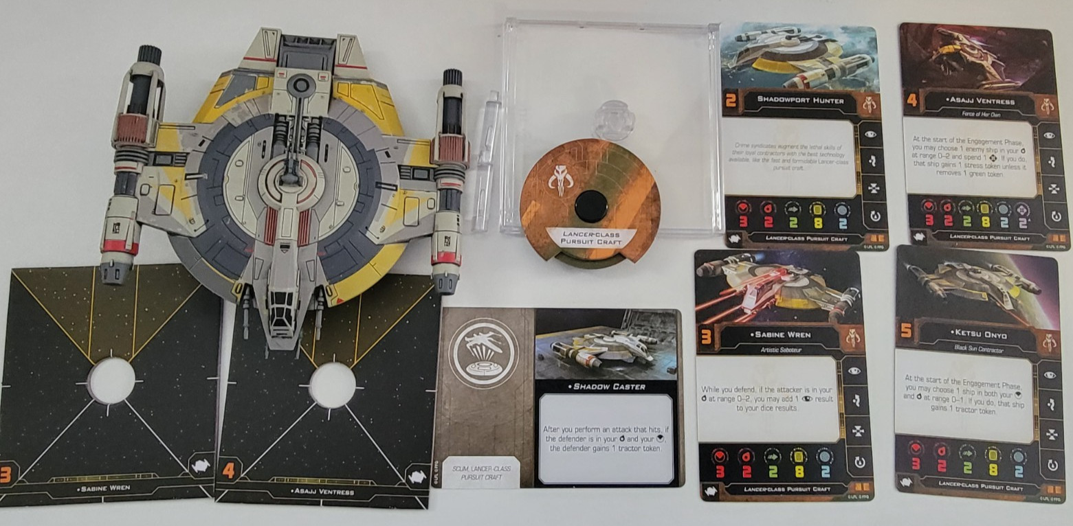 Star Wars X-Wing Miniatures Shadow Caster Lancer 2.0 Dial Base Pilot