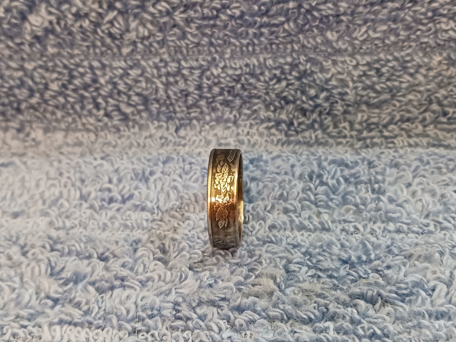 Alabama Handcrafted Washington Quarters coin ring, size 8 2003
