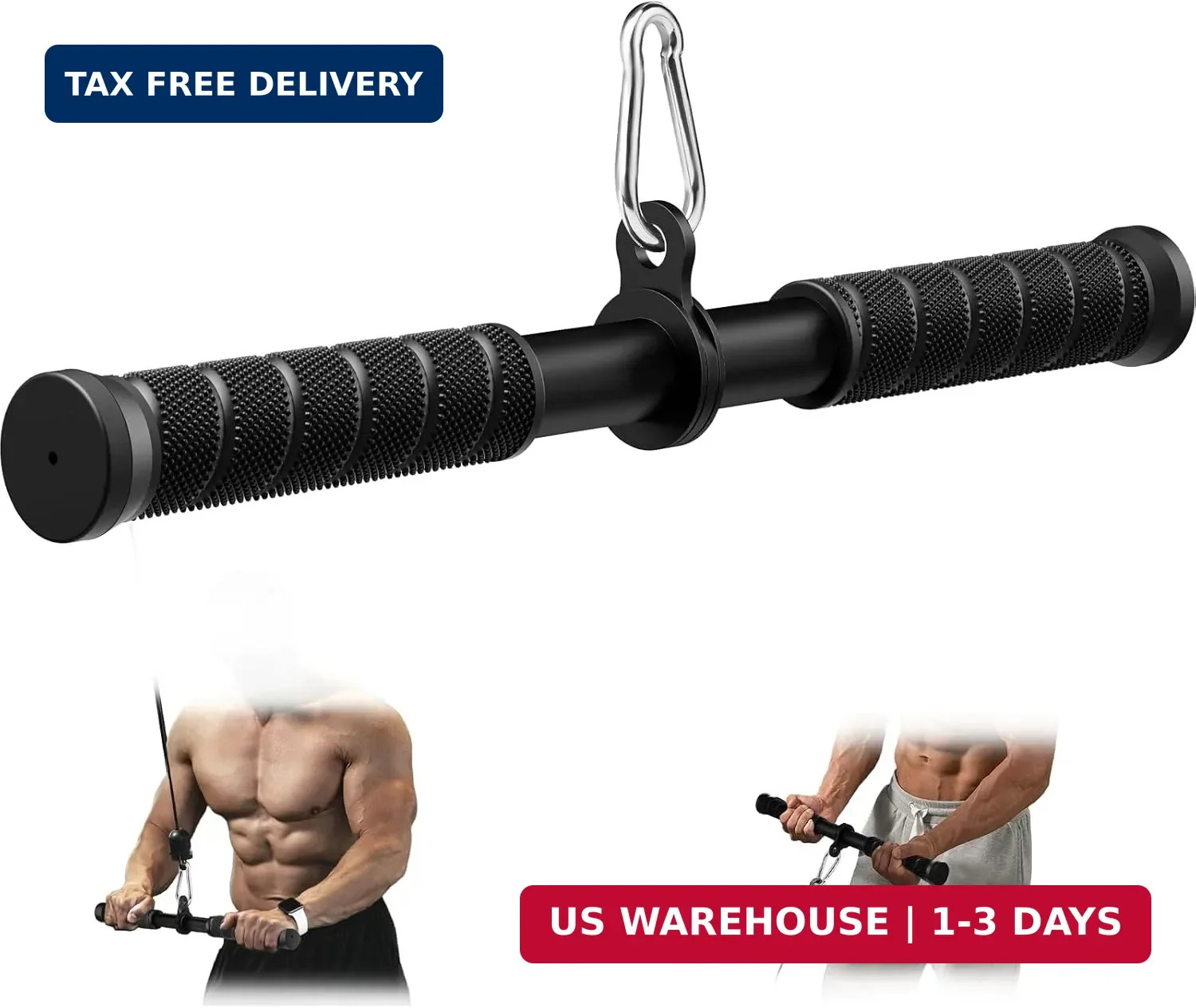 Tricep Pressdowns Straight Bar Cable Attachment ，360 Degree Rotating Bicep Pull