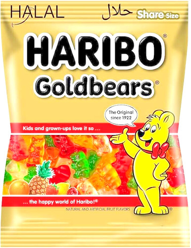 HARIBO Original GoldBears Gummi Candy 160g=5.64oz Bag of Delicious Bears Halal