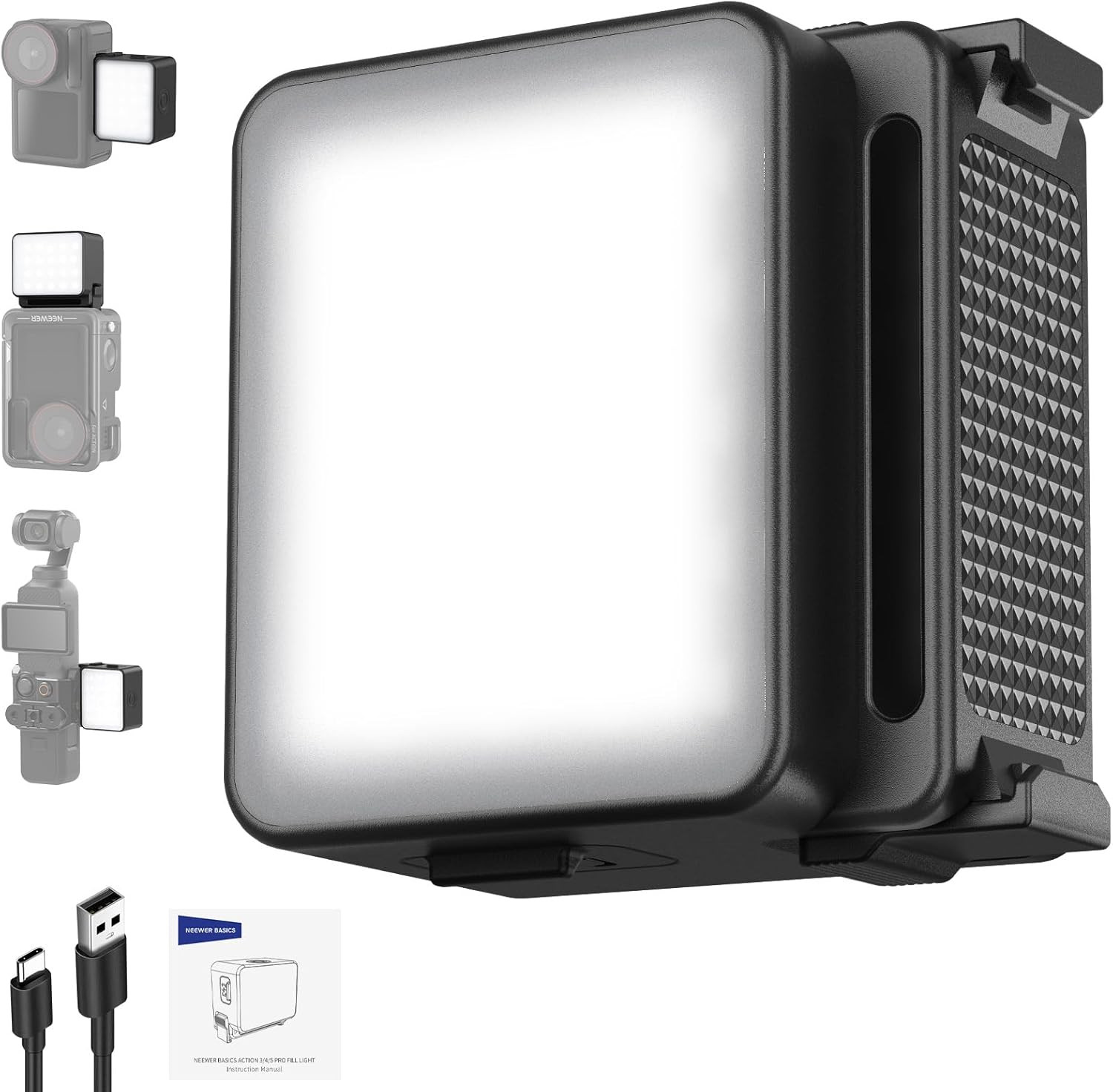 NEEWER Basics M20 Magnetic LED Camera Light Compatible with DJI OSMO Nano Action